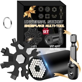 Stocking Stuffers for Adults Men Dad, 18 in 1 Snowflake Multi-Tools and Super Universal Socket Tools Gift for Men Who Have Everything Birthday Christmas Cool Gadgets Tools Gifts for Men,Dad and Him