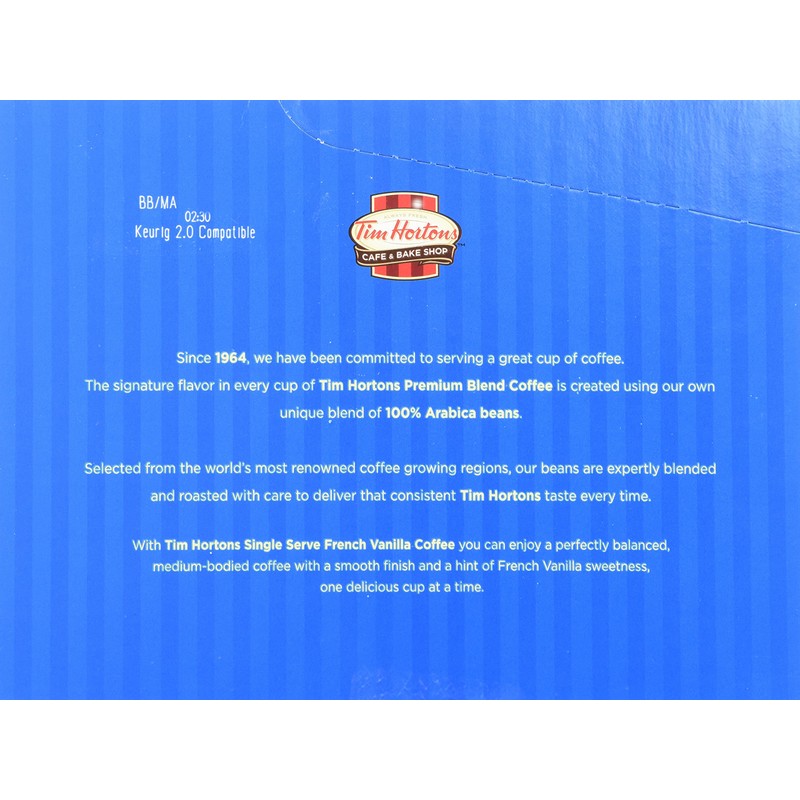 Tim Hortons French Vanilla Coffee 72 Count