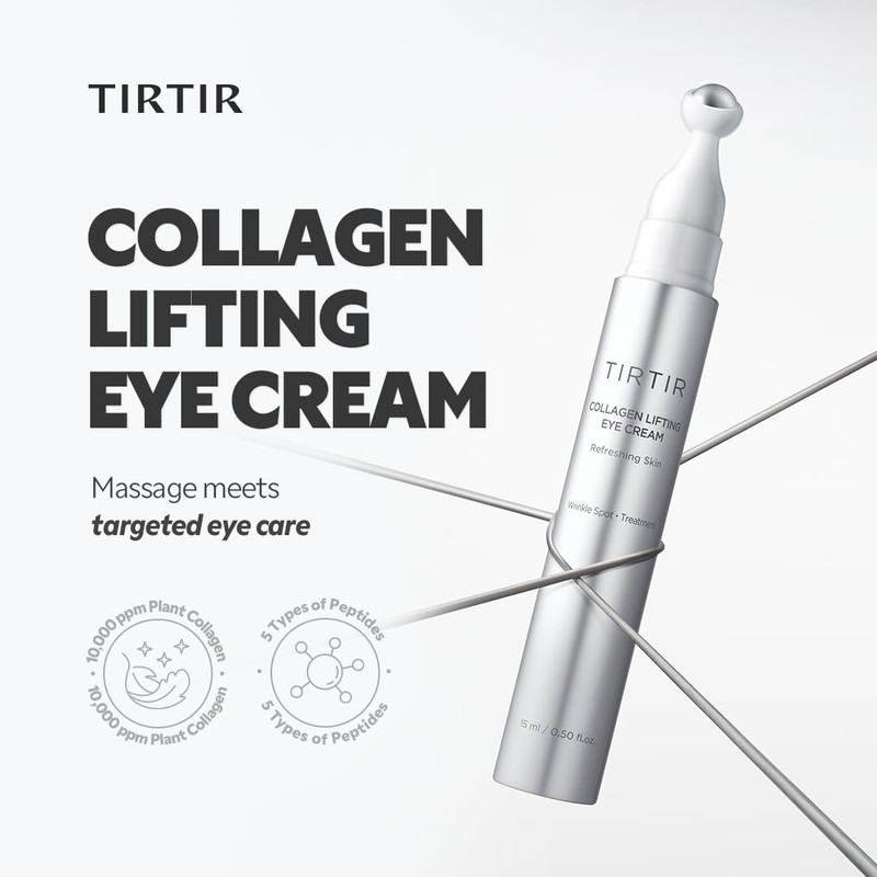 TIRTIR Collagen Lifting Eye Cream - Roller Applicator, Wrinkle Spot