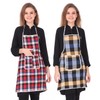 GLUN Waterproof Cotton Kitchen Apron with Front Pocket (Multicolour) Set