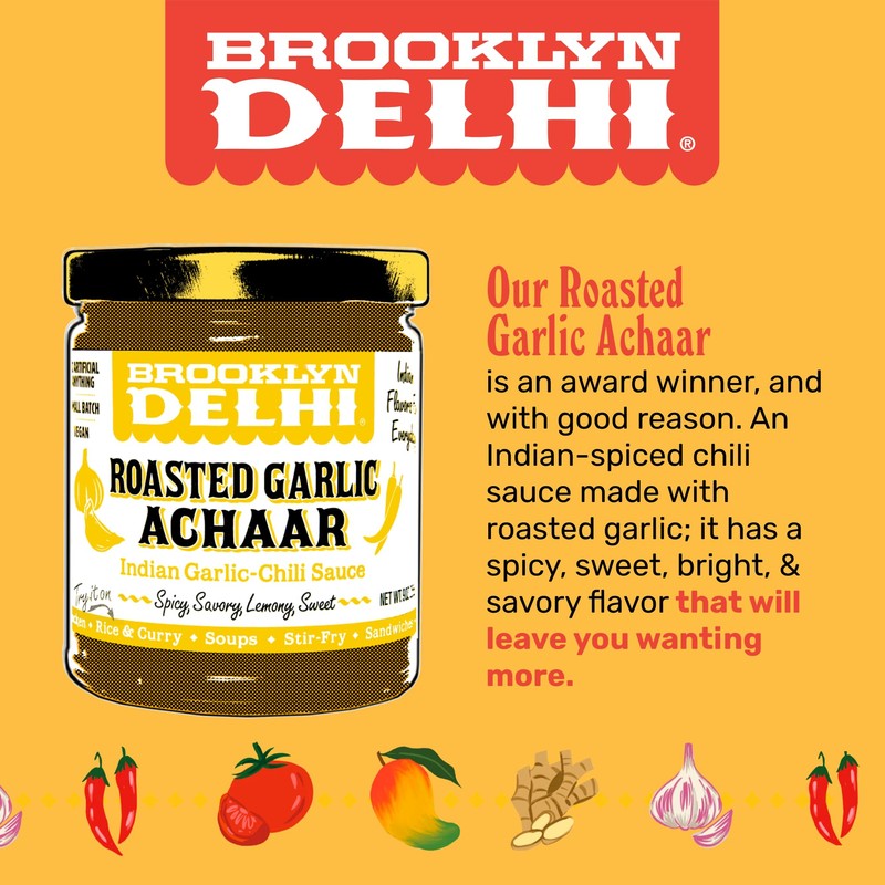 Brooklyn Delhi Roasted Garlic Achaar - 9 Ounces - Spicy,