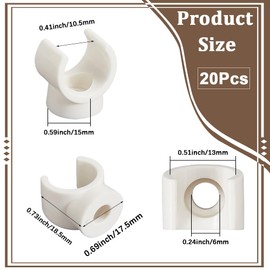 GORGECRAFT 20Pcs 10mm PEX Clips Pipes Clamps Hangers PVC Pipe Holder White Plastic U Shaped Hook Water Pipes Support Fastener Tubing Clip Socket Clamps for Secure Fixing Pipes Tools
