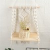 Macrame Wall Hanging Plant Decor Shelf Indoor Outdoor Floating Wood