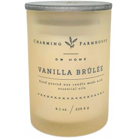 DW Home Charming Farmhouse Vanilla Brulee Scented Candle with Wood Wick