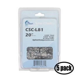 UpStart Components 5-Pack Replacement 20-Inch L81 22BPX Chainsaw Chain for Stihl 26RM3 81, 34 MS290