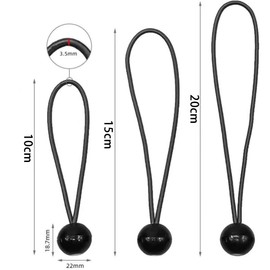 Unikato Bungee Cord, Elastic Rope, Ball Stop, Elastic 50 Pieces, Ball Bungee Cord, Tent Fixing Rope, Camping Fixing Rope, Windproof, Outdoor, Bicycle, Motorcycle, Household Items, Curtain Tie, 4.9