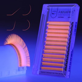 ANNAFRIS Colorful Individual Eyelash UV Neon Colored Lashes Extension,Volume Lash Extension False Eyelashes Colored Faux Mink Lashes(Orange,0.07 LU 8-15mm Mix)