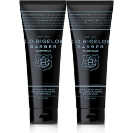 C.O. Bigelow Hair and Body Wash for Men Elixir Blue, No. 1604, 8 fl oz, Mens Body Wash & Shampoo, Lavender & Rosemary Moisturizing Mens Shampoo & Body Wash - Elixir Blue, No. 1604, 8 fl oz, Pack of 2