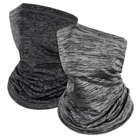 Kiiwah Pack of 2 Multifunctional Scarf, Tube Scarf, Elastic Neckerchief for Men and Women, Soft Loop Scarf, Windproof Neck Warmer, Sports Neck Warmer for Outdoor Skiing, Motorcycle, Running, Cycling,