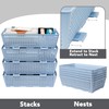 Stackable Woven Plastic Basket, Storage Bins for Cabinet, Closet, Shelf,