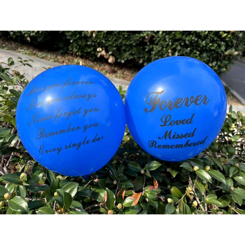 26 Pieces Blue Memorial Funeral Remembrance Balloons and 41.3 Inch