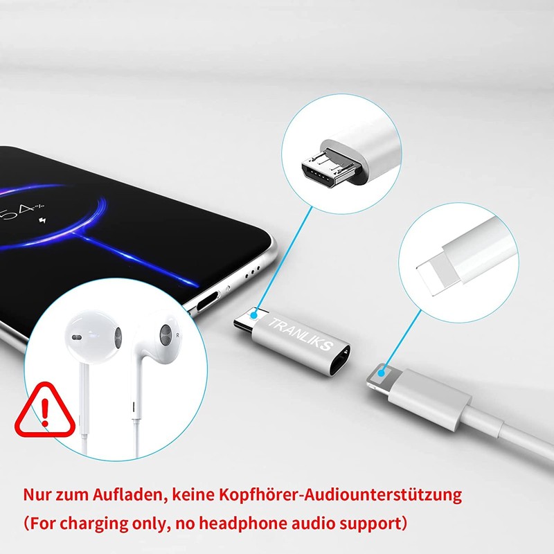 TRANLIKS Adapter Micro USB to Lightning, Compatible for Lightning Female