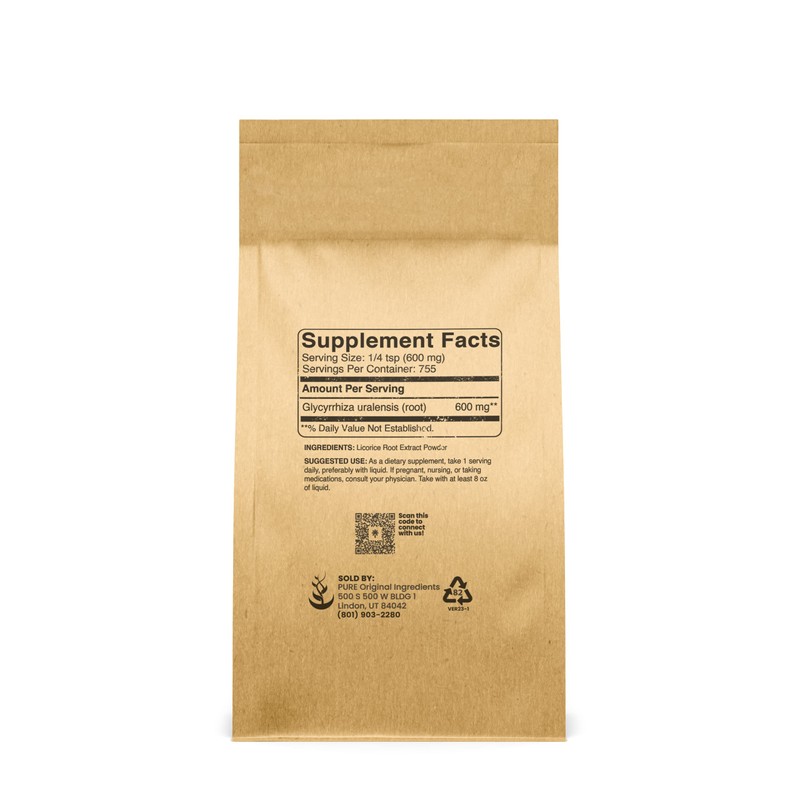 Pure Original Ingredients Licorice Extract (1lb) Non-GMO, Gluten-Free, Mulethi Powder