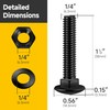 Mywish (20 Sets) 1/4-20 x 1-1/2 Carriage Bolts Screws Round