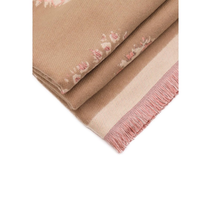 QUEEN HELENA Warm Patterned Winter Scarf for Women SC202, apricot