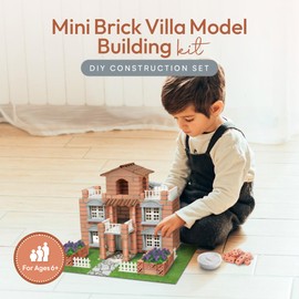 Generisch DIY Mini Brick House Construction Set for Kids - Architect Toy with Mini Bricks & Cement | Creative DIY Craft Gift for Boys & Girls (Police Station)