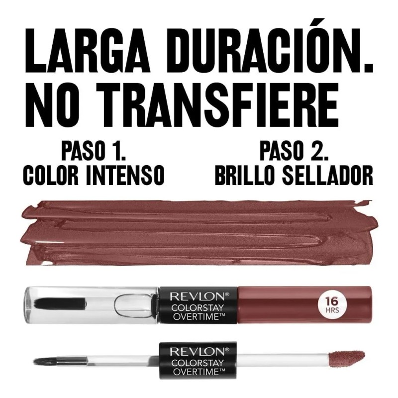 Labial Líquido Cs Overtime Lipcolor Tono Always Sienna Acabado Gloss