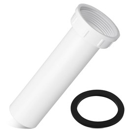 PP15-6W Sink Strainer Tailpiece 1-1/2" Dia X 6" L Threaded Sink Tail Piece Replacement For Plumb Pak Plastic Sink Drain Tail Piece PVC Kitchen Drain Pipe（One-Piece Design）