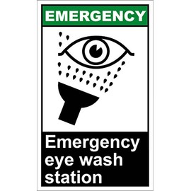 Aluminum Vertical Metal Sign Multiple Sizes Emergency Eye Wash Station OSHA Ansi Equipment with Border Weatherproof Street 9x12Inches