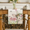 Artoid Mode Flowers Leaves Rabbit Butterflies Easter Table Runner, Seasonal
