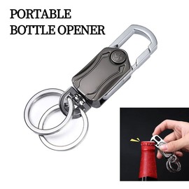 Key ring carabiner, key ring man, carabiner key fob, with key ring, key chain, bottle opener, gift for father, dad, husband, boyfriend, guest, DE (grey)