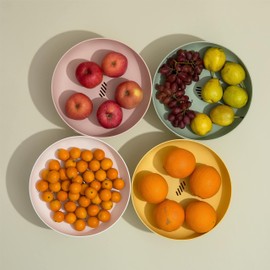 onefitow Fruit bowl Fruit Basket for Kitchen Countertop Kitchen Storage Baskets Stand Organization, Decor Centerpiece for Kitchen Counter or Dining Room Tables (Pink)