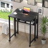 GreenForest Folding Desk Small Rolling Desk with Storage Shelf,31.5 inch