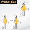 sourcing map 3pcs Chamfer Router Bit Set 1/4" Shank 15,