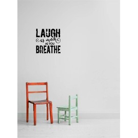 Decals - Laugh as Much as You Breathe Quote Home Living Room Bedroom Decor - Vinyl Wall Sticker - 22 Colors Available Size 12 Inches X 12 Inches