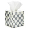 MACKENZIE-CHILDS Boutique Square Capiz Tissue-Box Cover, Decorative Tissue Holder, Gray-and-White