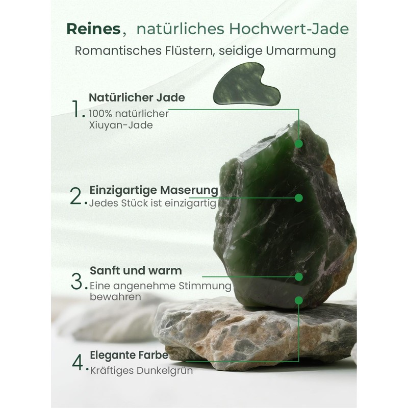 Jade Gua Sha Stein, Natürliche Jade Stein Guasha Werkzeug für