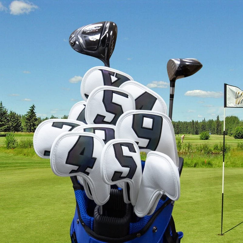 10pcs Number Synthetic Leather Golf Iron Covers Head Covers Club