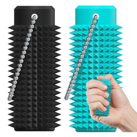 Vatonezich Little Ouchies Fidget - Pocket-Sized Stim Keychain with Spiky Grippie Design, Anxiety & Stress Relief Sensory Toy for Adults, Unique Gifts for Friends & Family (Ice Blue and Black)