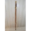 Dark wood Walking Stick with Owl Carving, Hand-Carved - Up