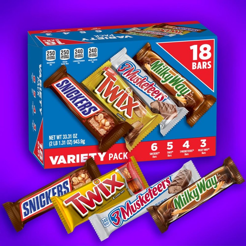 Mars SNICKERS, TWIX, 3 MUSKETEERS & MILKY WAY Full Size