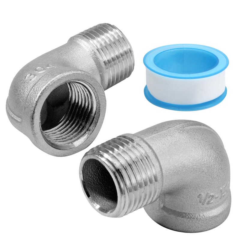 ISDVBUY 2 Pack 304 Stainless Steel Elbow, 90 Degree Pipe