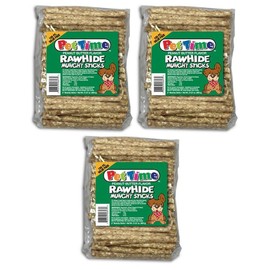 (3 Pack) 5" x 9-10MM Munchy Peanut Butter Stick (100 Count Per Pack / 300 Total)