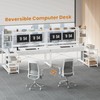 SEDETA 55" White Corner Computer Desk with Storage, L Shaped