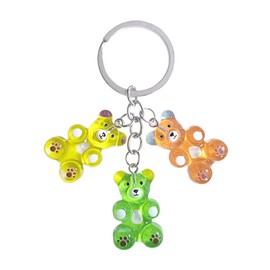 xuzhiyuan Cute Y2K Gummy Bear Key Chain Lovely Resin Bear Key Ring for Women-Green