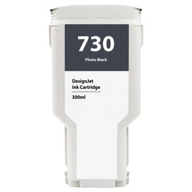 730 Ink Cartridges 300ml High-Capacity Photo Black P2V73A Replacement for HP 730 PK Ink Cartridge for DesignJet T1600 T1700 T2600 T1600dr T1700dr T2600dr Printer Ink 1-Pack
