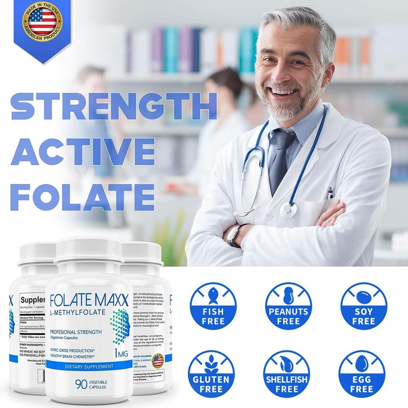 FolateMaxx L-Methylfolate Supplement (1mg) - Professional Strength with Optimized Bioactive