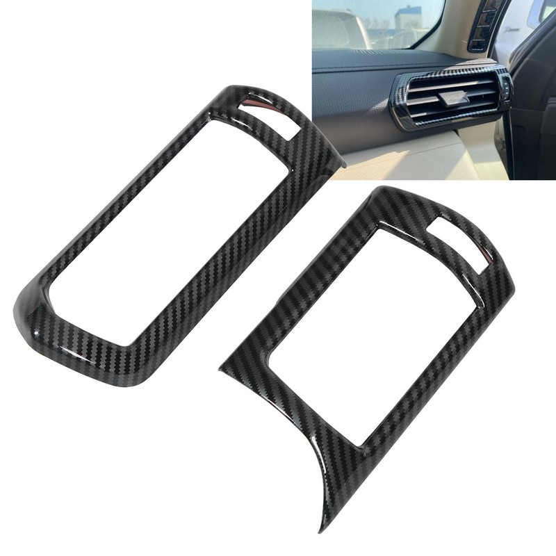 2pcs Air Conditioner Vent Outlet Trim Cover Carbon Fiber Interior