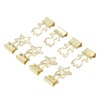30pcs Gold Binder Clips Flower Shape Pentagonal Heart Shape Electroplating