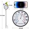 Outdoor Indoor Wall Thermometer with Hummingbird Metal Stake Outside Waterproof