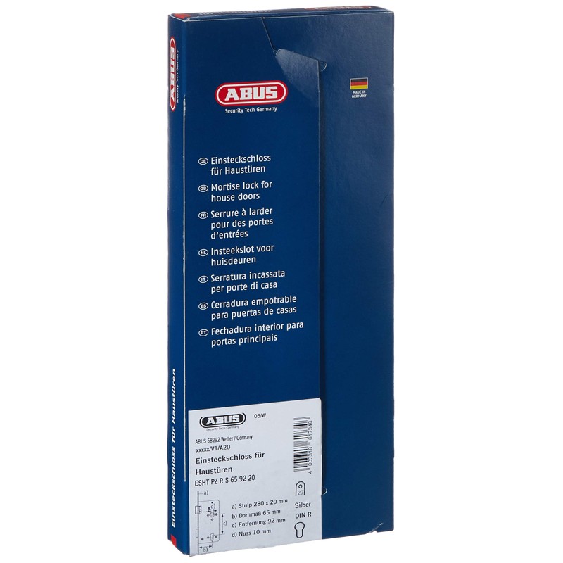 ABUS - Mortice Lock for Front Doors ESHT PZ R