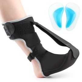 QWLWBU Plantar Fasciitis Night Splint Sock with Arch Supports,Adjustable Plantar Fasciitis Brace for Foot Drop, Heel Spur, Black