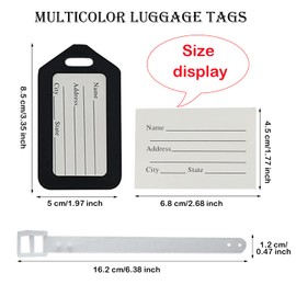 Taicols Multicolor Luggage Tags, 10 Pcs Plastic Suitcase Tag, Durable Travel Bags Labels, Baggage Bag Name ID Tags, Suitcase Tags Identifiers, Zip Seal Tags