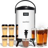 WantJoin Insulated Beverage Dispenser-75 Cup Hot&Cold water Urn for Catering-Stainless