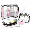 AIMALL 4PCS PVC Toiletry Bag Clear Transparent Plastic Travel Cosmetic