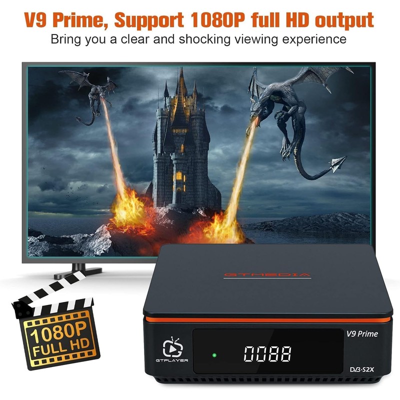 GTMEDIA V9 Prime Satellite Receiver 1080P HD Satellite Decoder for